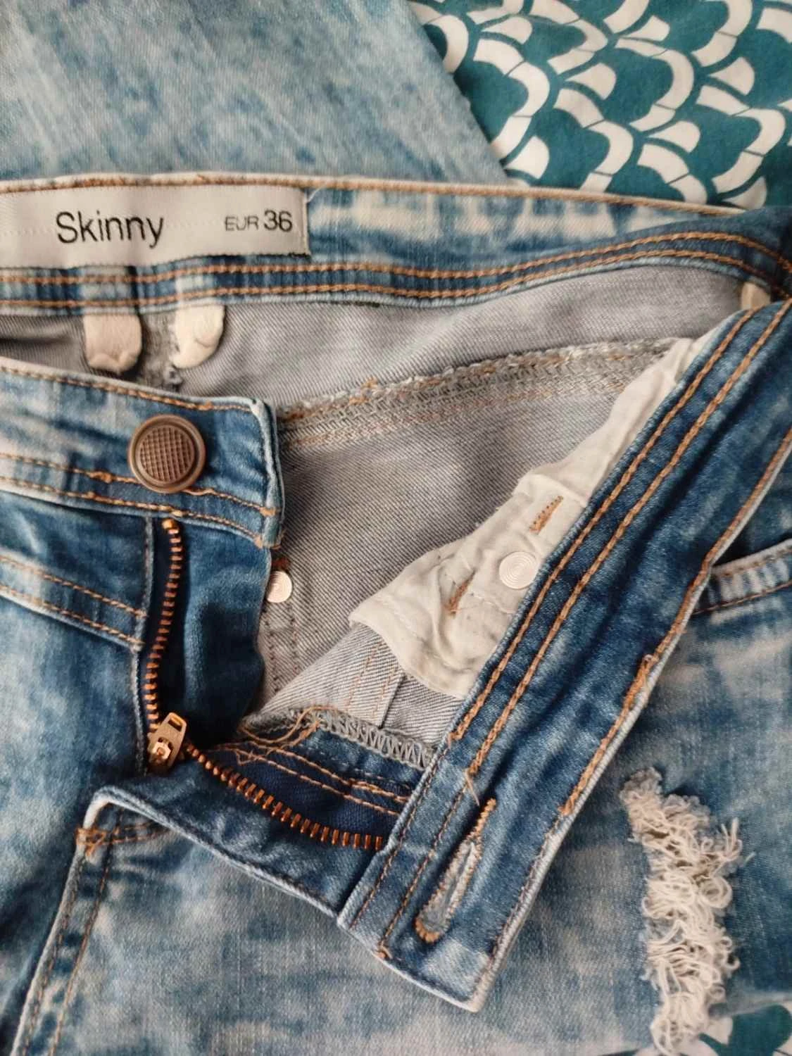 🌆Light blue skinny destroy effect jeans Women Size S / 36 – photo 7